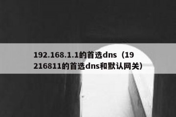 192.168.1.1的首选dns（19216811的首选dns和默认网关）
