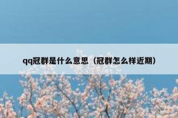 qq冠群是什么意思（冠群怎么样近期）