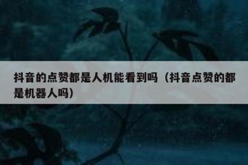 抖音的点赞都是人机能看到吗（抖音点赞的都是机器人吗）