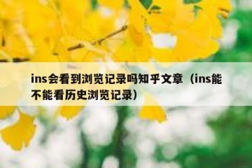 ins会看到浏览记录吗知乎文章（ins能不能看历史浏览记录）