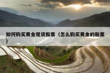 如何购买黄金现货股票（怎么购买黄金的股票）