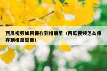西瓜视频如何保存到相册里（西瓜视频怎么保存到相册里面）