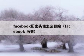 facebook历史头像怎么删除（facebook 历史）