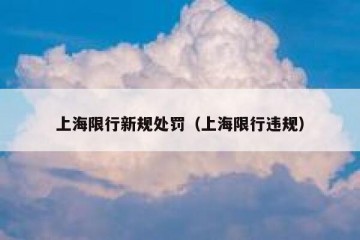 上海限行新规处罚（上海限行违规）