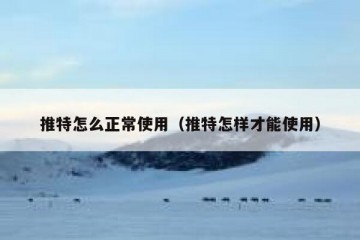 推特怎么正常使用（推特怎样才能使用）