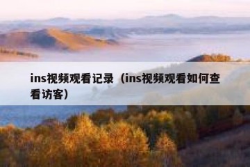 ins视频观看记录（ins视频观看如何查看访客）