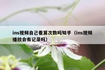 ins视频自己看算次数吗知乎（ins视频播放会有记录吗）