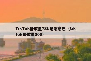 TikTok播放量78b是啥意思（tiktok播放量500）