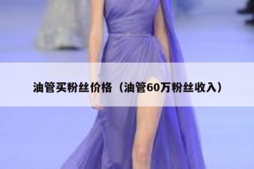 油管买粉丝价格（油管60万粉丝收入）
