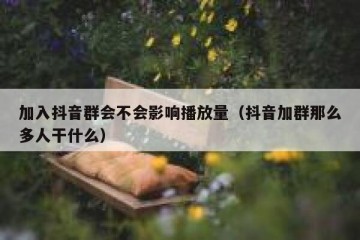 加入抖音群会不会影响播放量（抖音加群那么多人干什么）