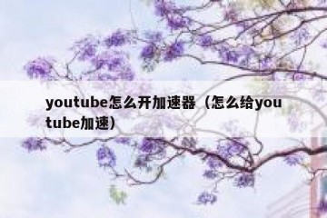 youtube怎么开加速器（怎么给youtube加速）