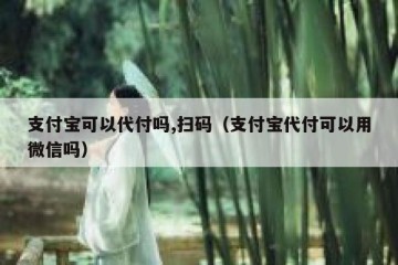 支付宝可以代付吗,扫码（支付宝代付可以用微信吗）