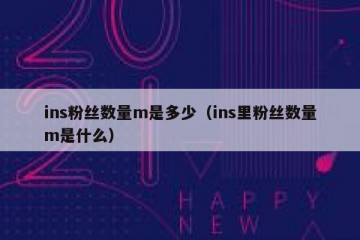 ins粉丝数量m是多少（ins里粉丝数量m是什么）