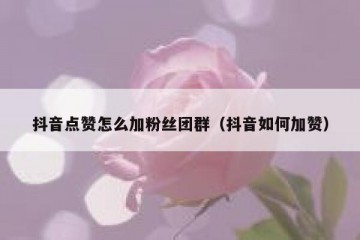 抖音点赞怎么加粉丝团群（抖音如何加赞）