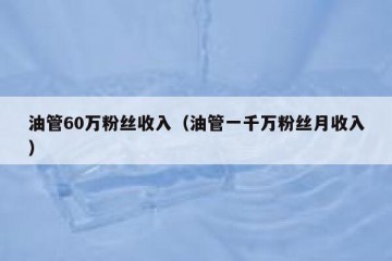 油管60万粉丝收入（油管一千万粉丝月收入）
