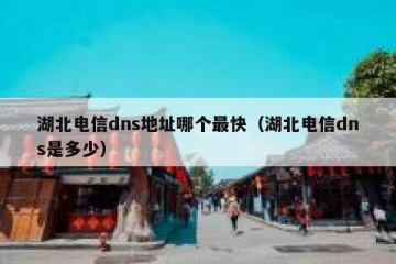 湖北电信dns地址哪个最快（湖北电信dns是多少）
