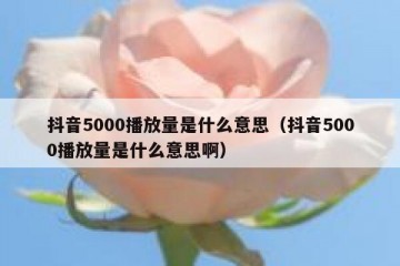 抖音5000播放量是什么意思（抖音5000播放量是什么意思啊）