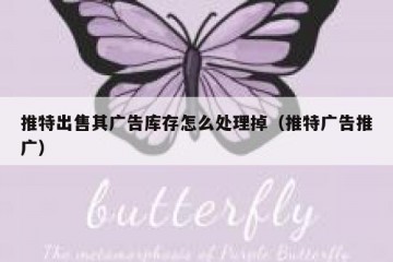 推特出售其广告库存怎么处理掉（推特广告推广）