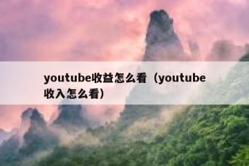 youtube收益怎么看（youtube收入怎么看）