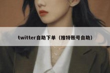 twitter自助下单（推特账号自助）