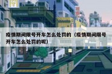 疫情期间限号开车怎么处罚的（疫情期间限号开车怎么处罚的呢）