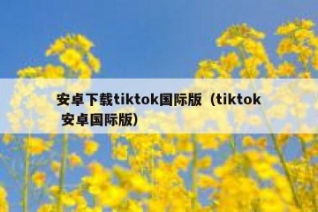 安卓下载tiktok国际版（tiktok 安卓国际版）