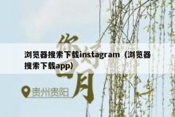 浏览器搜索下载instagram（浏览器搜索下载app）