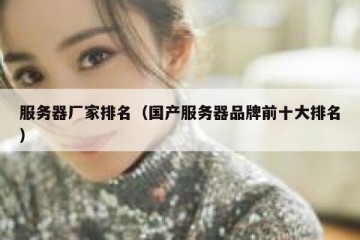 服务器厂家排名（国产服务器品牌前十大排名）