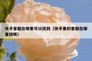 快手客服在哪里可以找到（快手里的客服在哪里找呢）