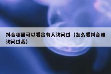 抖音哪里可以看出有人访问过（怎么看抖音谁访问过我）