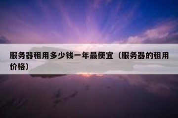 服务器租用多少钱一年最便宜（服务器的租用价格）