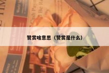赞赏啥意思（赞赏是什么）
