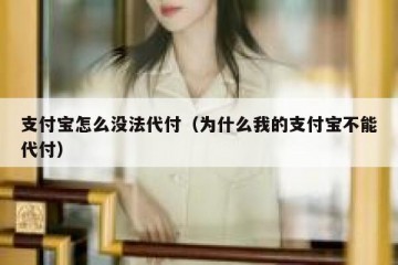 支付宝怎么没法代付（为什么我的支付宝不能代付）