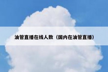 油管直播在线人数（国内在油管直播）
