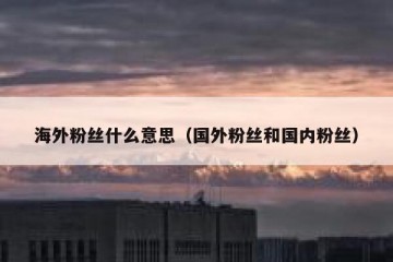 海外粉丝什么意思（国外粉丝和国内粉丝）