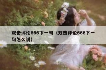 双击评论666下一句（双击评论666下一句怎么说）
