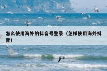 怎么使用海外的抖音号登录（怎样使用海外抖音）