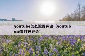 youtube怎么设置评论（youtube设置打开评论）