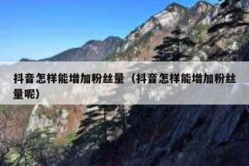 抖音怎样能增加粉丝量（抖音怎样能增加粉丝量呢）