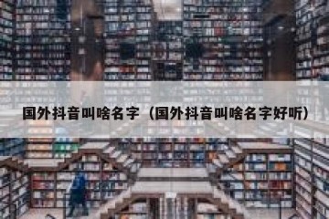 国外抖音叫啥名字（国外抖音叫啥名字好听）