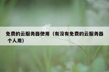免费的云服务器使用（有没有免费的云服务器 个人用）