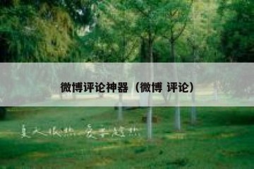 微博评论神器（微博 评论）