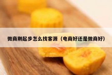 微商刚起步怎么找客源（电商好还是微商好）