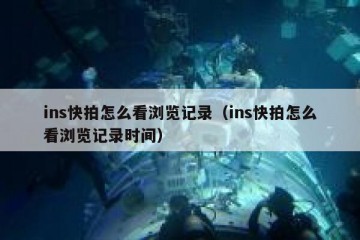 ins快拍怎么看浏览记录（ins快拍怎么看浏览记录时间）