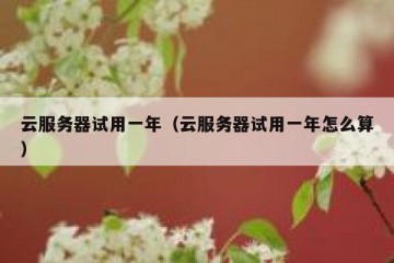 云服务器试用一年（云服务器试用一年怎么算）