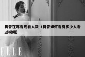 抖音在哪看观看人数（抖音如何看有多少人看过视频）