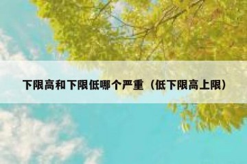 下限高和下限低哪个严重（低下限高上限）