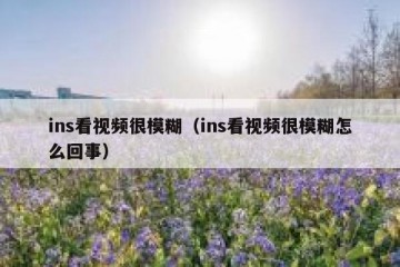 ins看视频很模糊（ins看视频很模糊怎么回事）