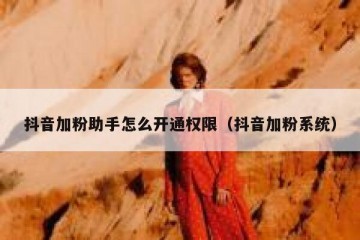 抖音加粉助手怎么开通权限（抖音加粉系统）