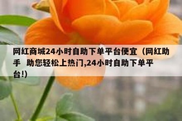 网红商城24小时自助下单平台便宜（网红助手  助您轻松上热门,24小时自助下单平台!）